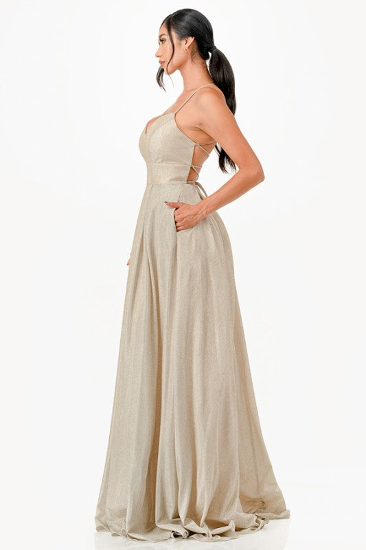 Sweetheart Neck Back Lace Full-Length Gown
