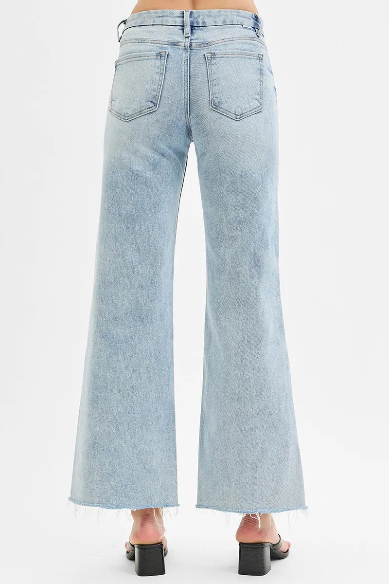Tummy Control Low Rise Wide Leg Jeans