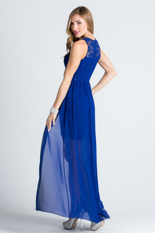 High Low Overlay Lace Dress