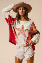 Floral Star Patch Sweatshirt