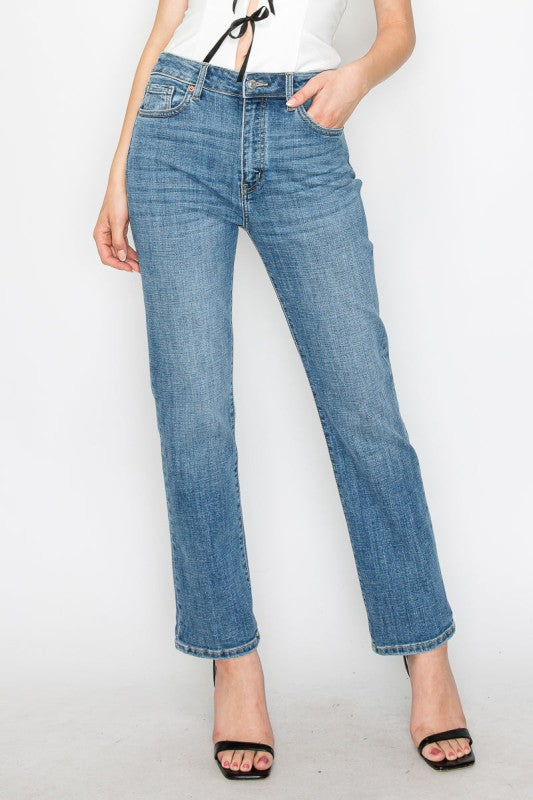 Tummy Control High Rise Slim Straight Jeans