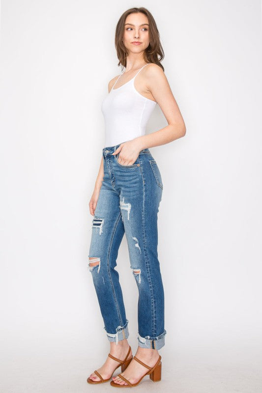 Tummy Control High Rise Straight Jeans