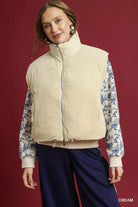 High Neck Puffer Vest with Zip Front