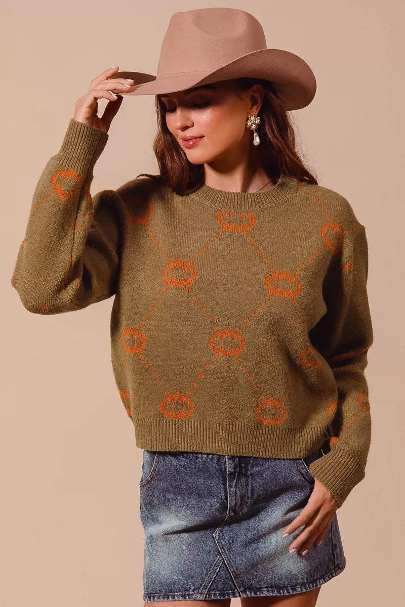 Pumpkin Rhombus Sweater