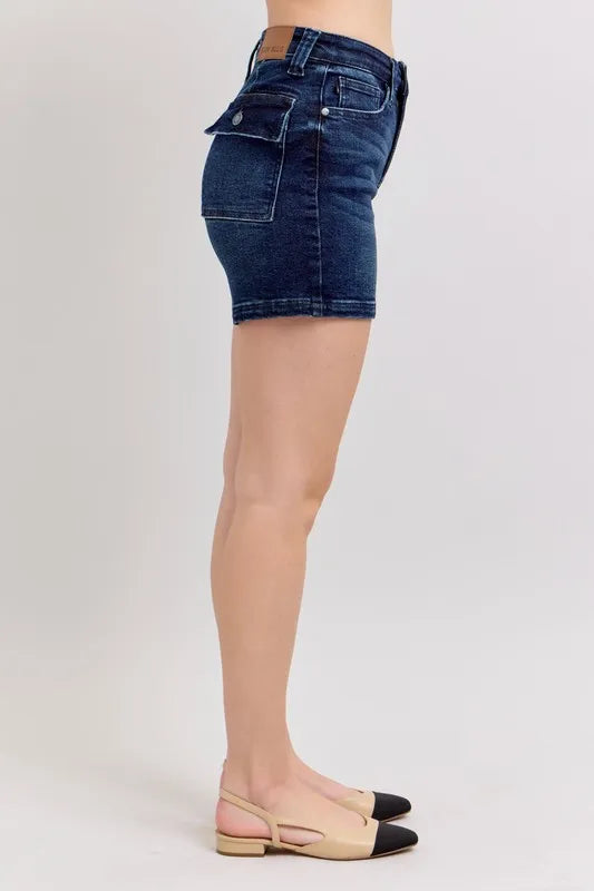 Judy Blue High Waist Back Flap Pocket Denim Shorts