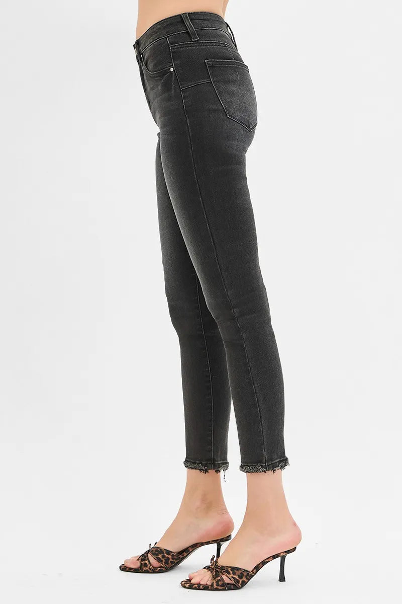Tummy Control Mid Rise Crop Skinny Jeans