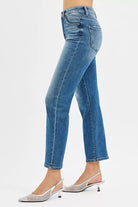 Tummy Control High Rise Crop Straight Jeans