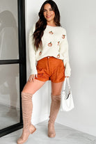 Pumpkin Embroidered Sweater