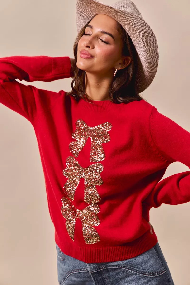 Sequins Embellished Christmas Sweater