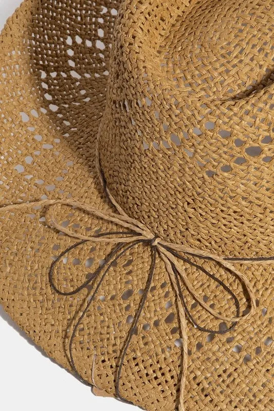 Beads Strap Western Straw Hat