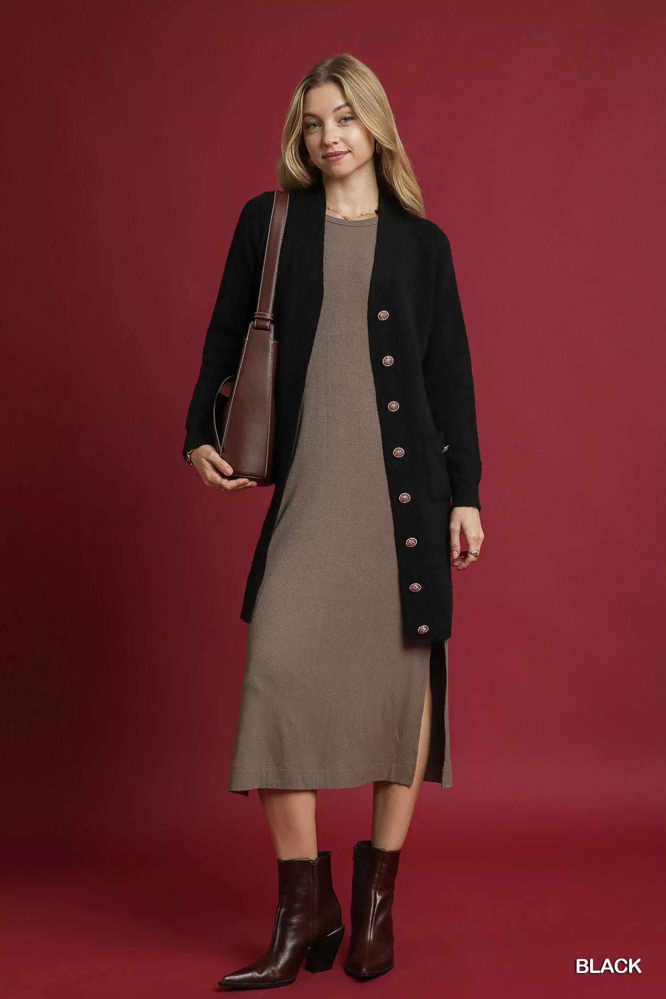 Button-Down Longline Cardigan