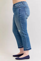 Mid Rise Boyfriend Destroy Release Hem Jeans