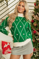 Geometric Diamond Long Sleeve Sweater