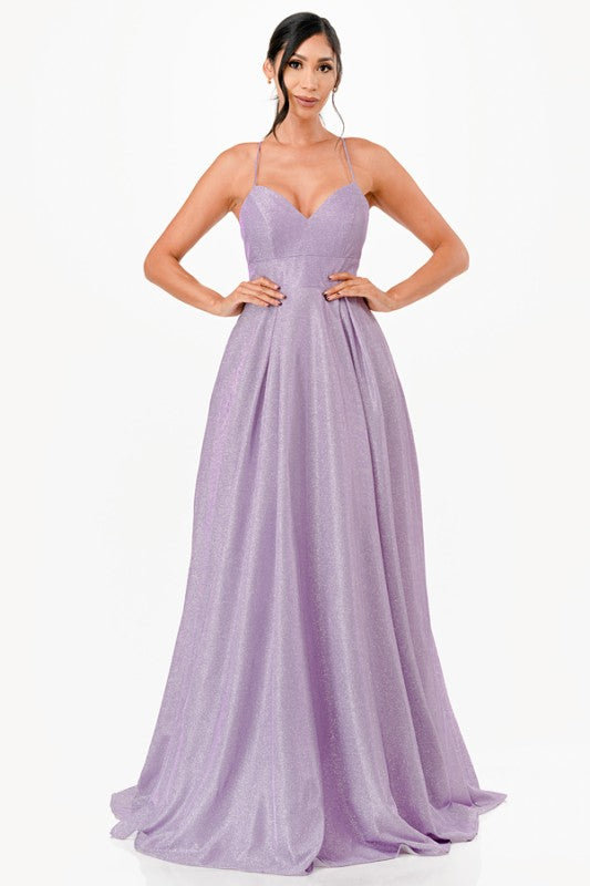 Sweetheart Neck Back Lace Full-Length Gown