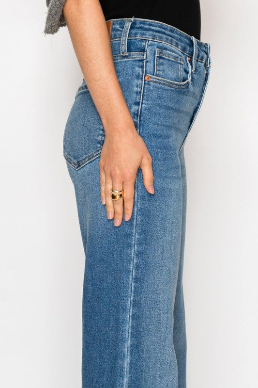 High Rise Tummy Control Relaxed Palazzo Jeans