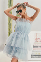 Sleeveless Layered Organza Dress