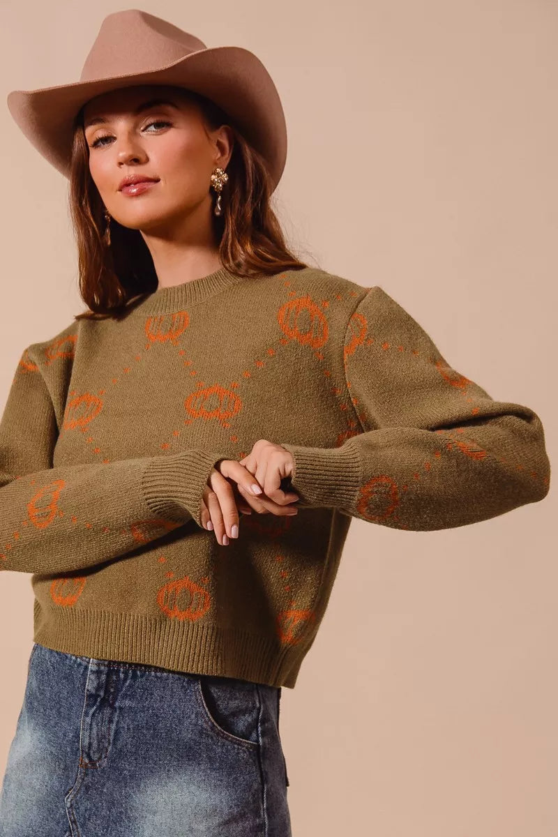 Pumpkin Rhombus Sweater