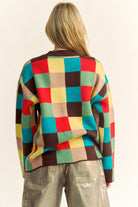 Color Block Checkered Sweater