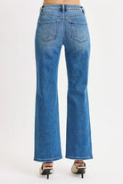 High Rise Ankle Straight Distressed Jeans