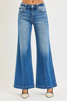 Mid Rise Wide Leg Jeans