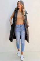 Quilted Long Hooded Vest