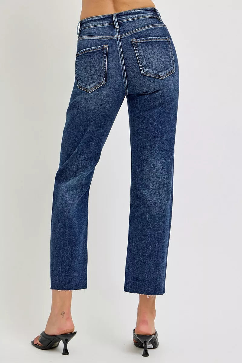High Rise Slim Barrel Jeans