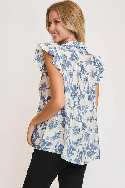 Botanical Print Babydoll Top