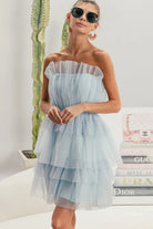 Sleeveless Layered Organza Dress