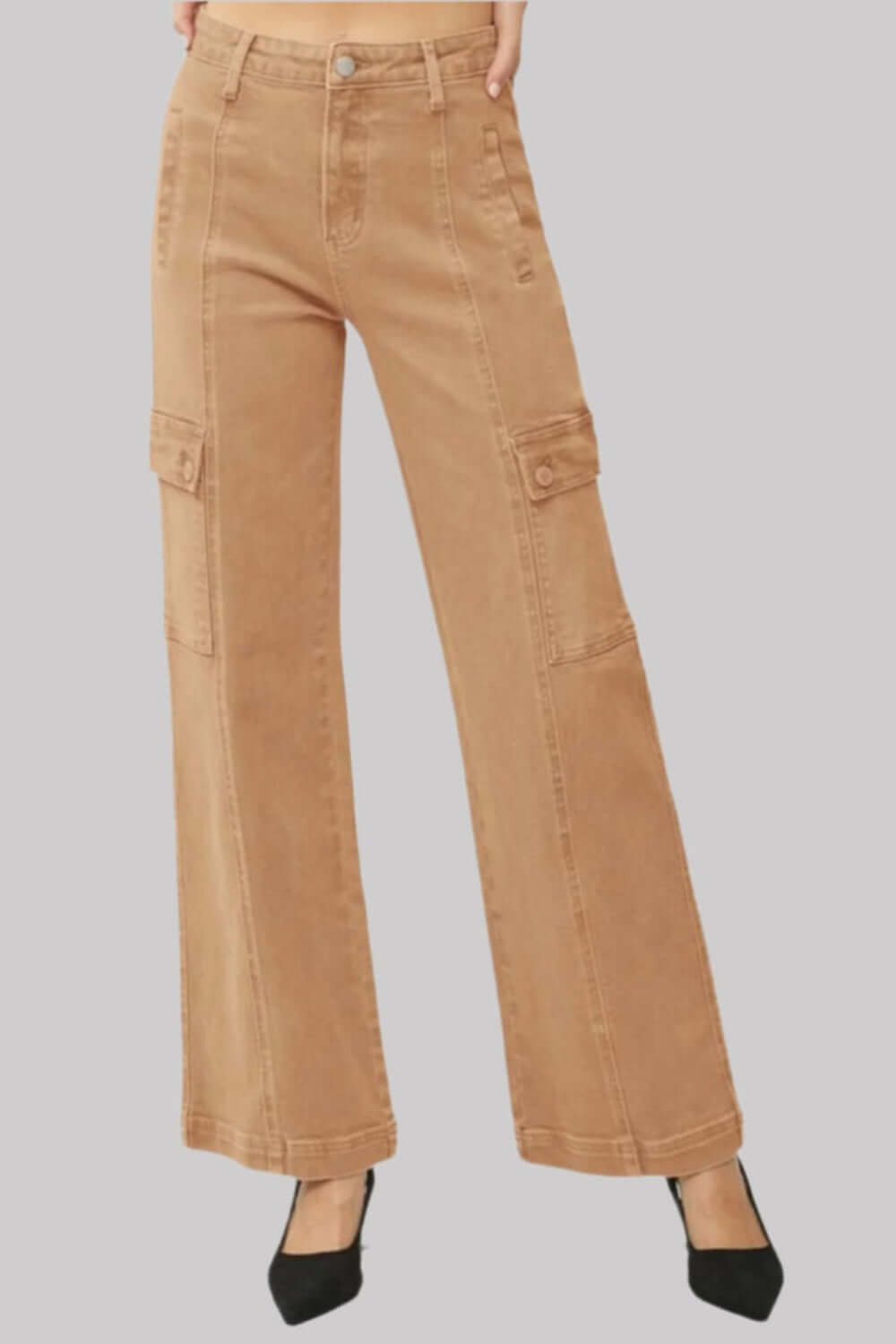 High Rise Wide Leg Cargo Jeans