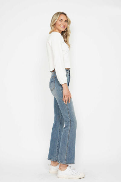 Tummy Control Back Embroidered Bootcut Jeans