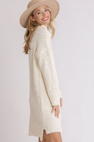 High Low Boucle Sweater Dress