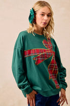 Plaid Christmas Fleece Pullover