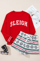 Christmas SLEIGH Top and Snowflake Shorts Set