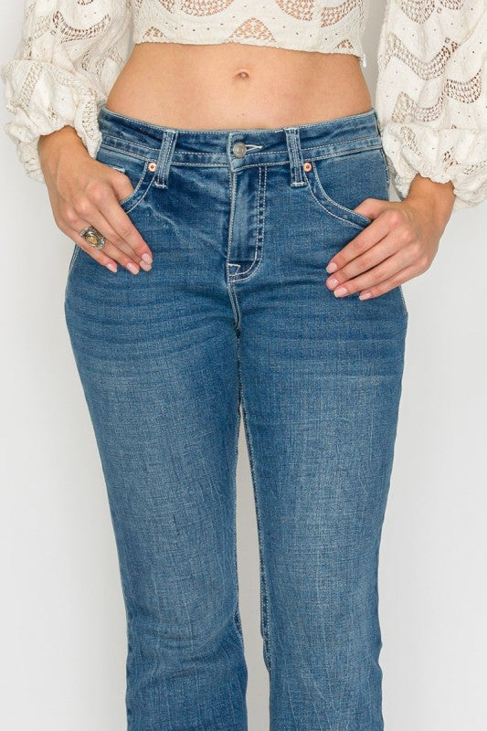 High Rise Tummy Control Slim Flare Jeans