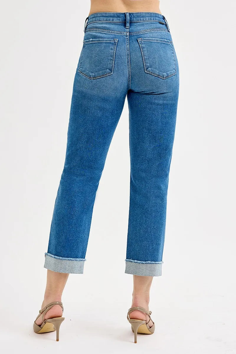 High Rise Boyfriend Fit Cropped Jeans