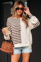 Striped Patchwork Henley Top