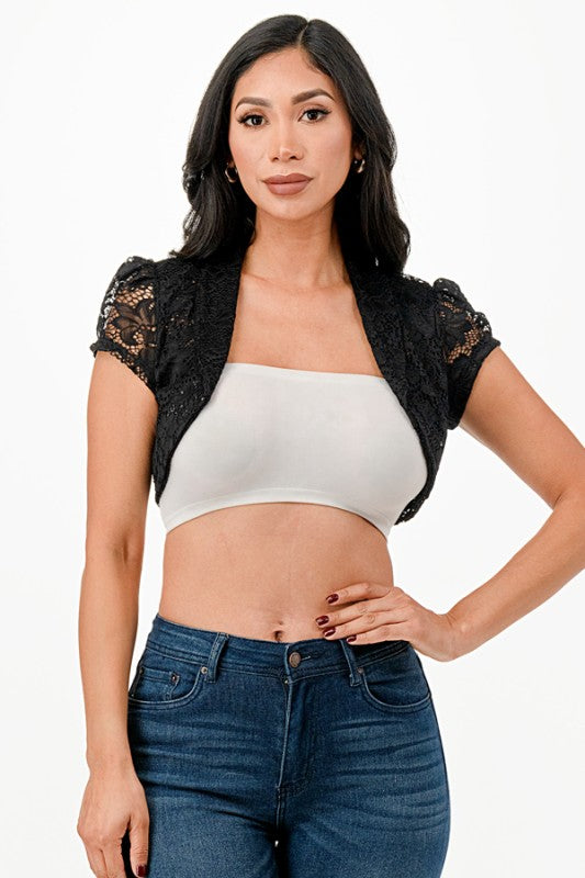 Crochet Lace Cropped Shrug