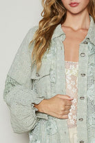 Flower Pearl Lace Patchwork Shirt