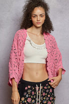 Floral Pattern Open Front Cardigan