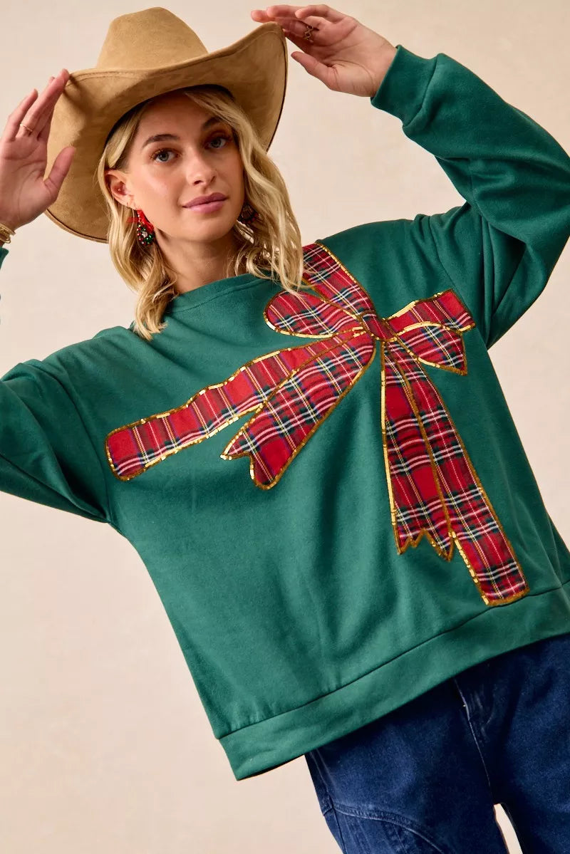 Plaid Christmas Fleece Pullover