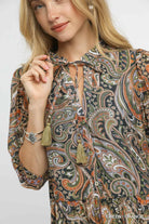 Paisley Print Peplum Blouse