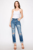 Tummy Control High Rise Straight Jeans