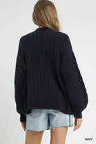 Cable Knit Pearl Button Cardigan