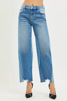 Slouchy Cropped Barrel Jeans with Contrast Wash
