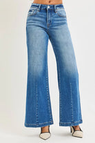 Mid Rise Wide Leg Jeans