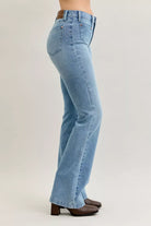 Mid Rise Bootcut Jeans with Contrast Wash