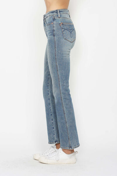 Tummy Control Back Embroidered Bootcut Jeans