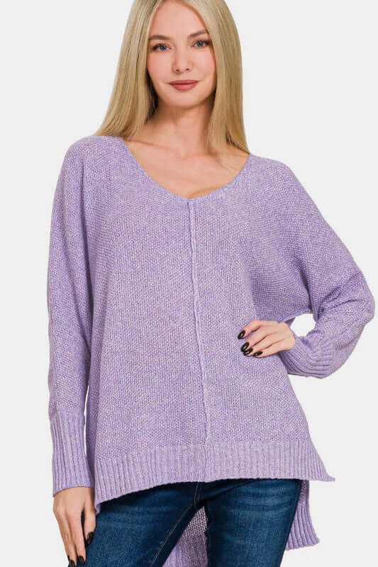 High-Low Center Seam Sweater