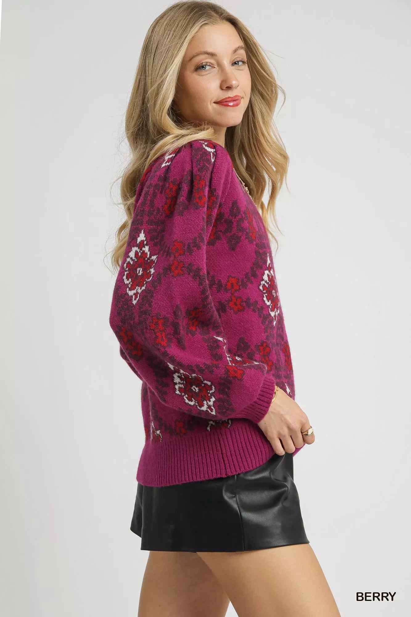 Boho Patterned Long Sleeve Sweater