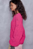 Cable-Knit V-Neck Cropped Sweater